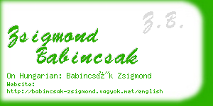 zsigmond babincsak business card